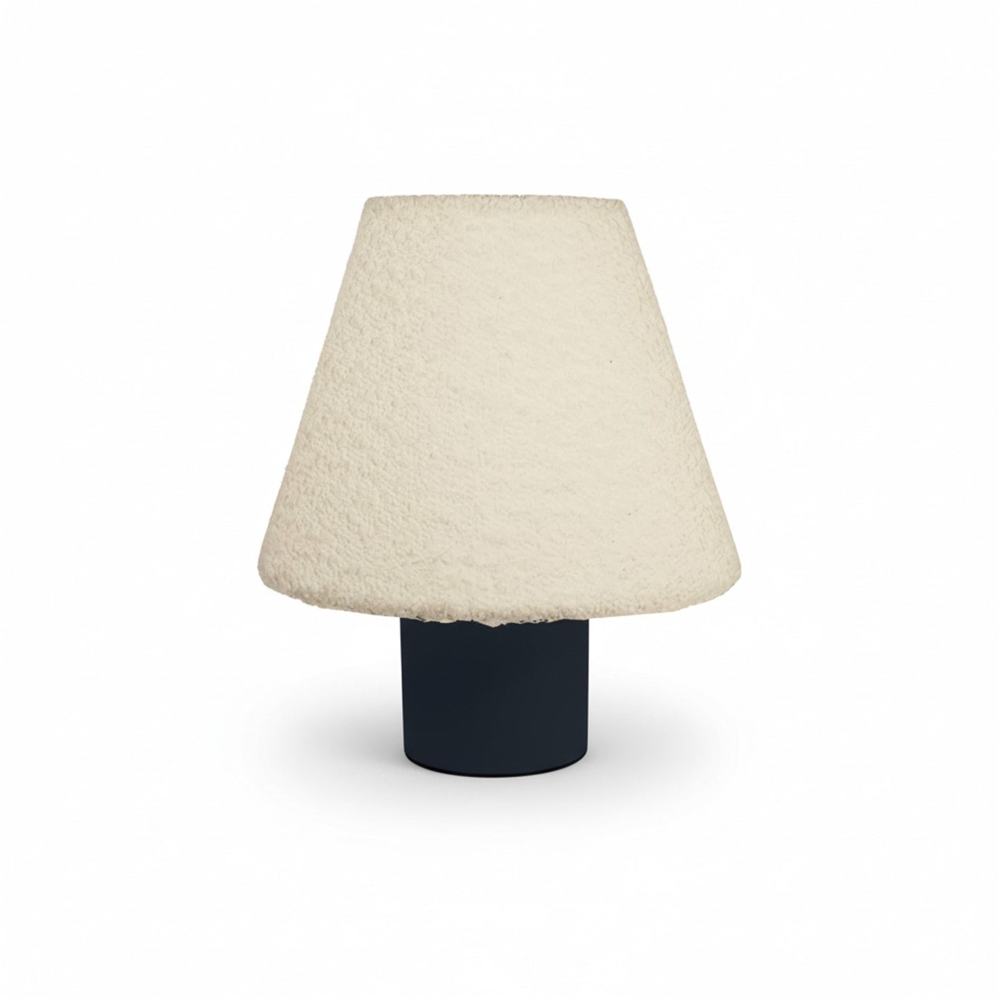 Dainolite Dalia 8in Table Lamp | Transitional Black Concrete and White Boucle Fabric | Bedroom & Living Room Accent | 1-Light E26, 60W | Model DAL-91T-MB