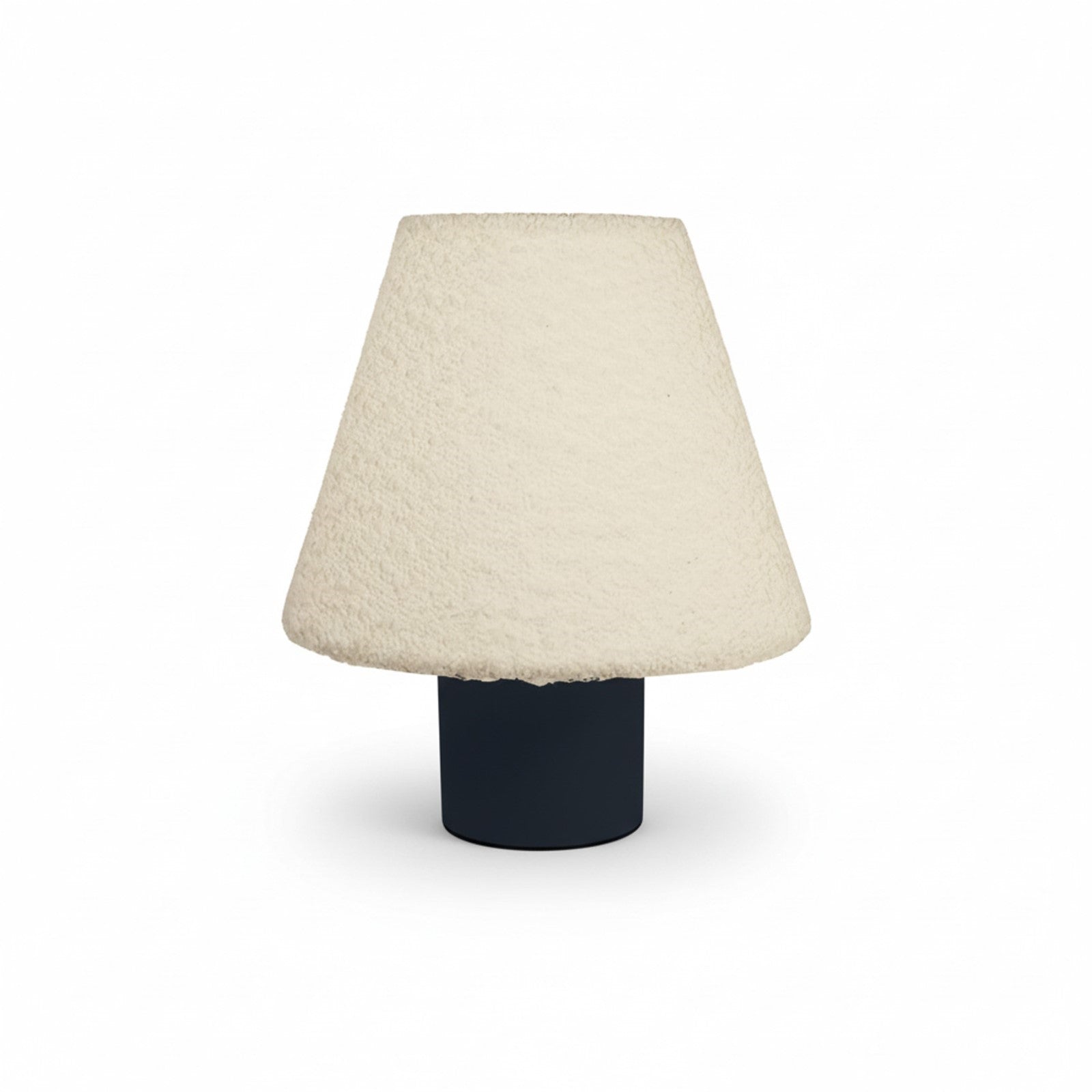 Dainolite Dalia 8in Table Lamp | Transitional Black Concrete and White Boucle Fabric | Bedroom & Living Room Accent | 1-Light E26, 60W | Model DAL-91T-MB