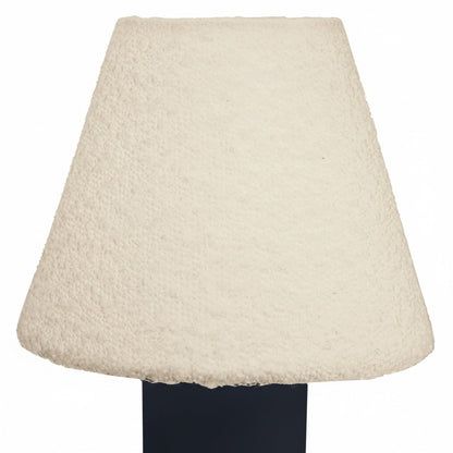 Dainolite Dalia 8in Table Lamp | Transitional Black Concrete and White Boucle Fabric | Bedroom & Living Room Accent | 1-Light E26, 60W | Model DAL-91T-MB