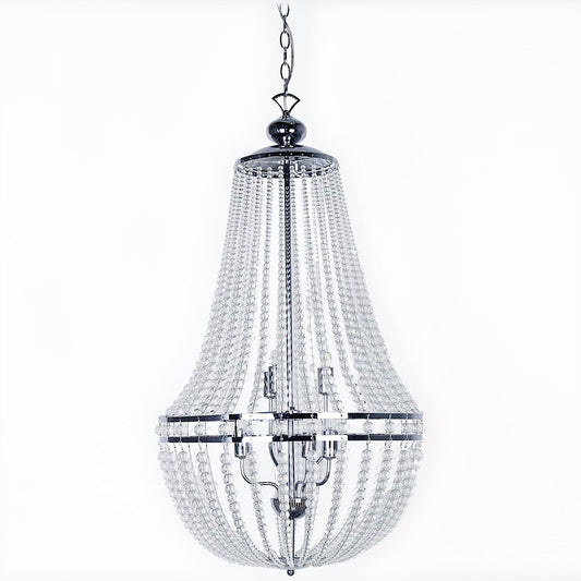 Dainolite Dawson 20in 6-Light Chandelier | Transitional Polished Chrome and Clear Acrylic | Dining Room & Living Room | Model DAW-386C-PC-CLR