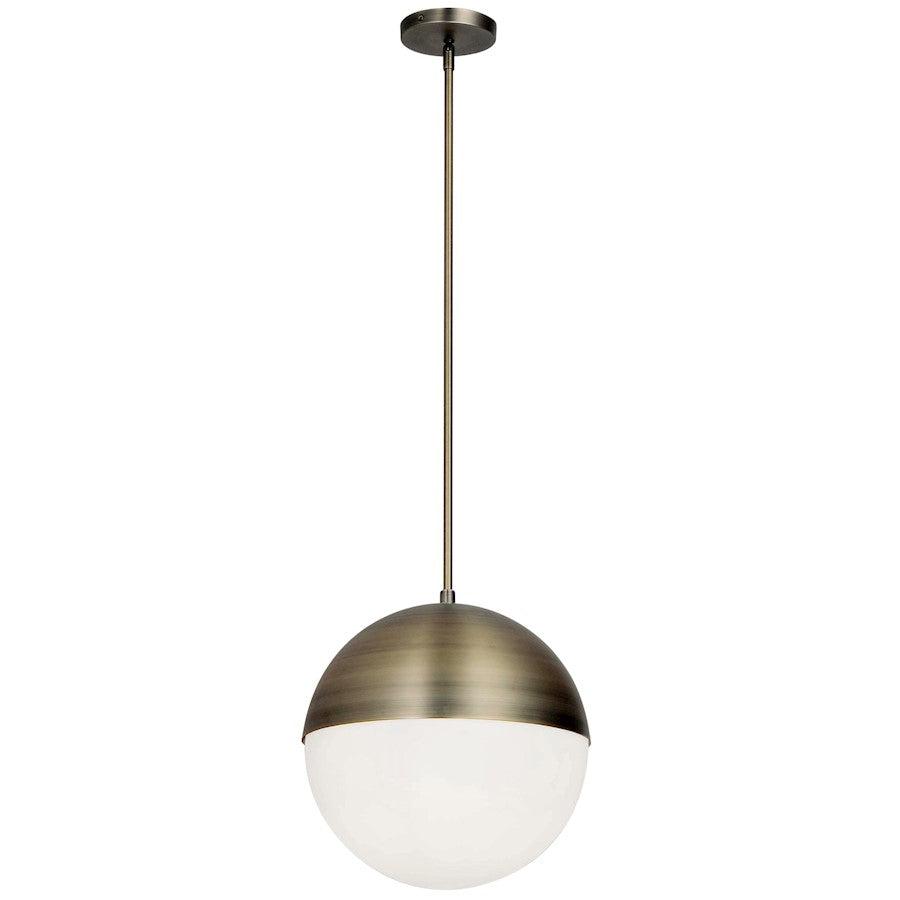 Dainolite Dayana 14in 3-Light Pendant | Antique Brass and White Glass | Kitchen Island & Dining Room | 14 x 14 x 14 in | Model DAY-143P-AB