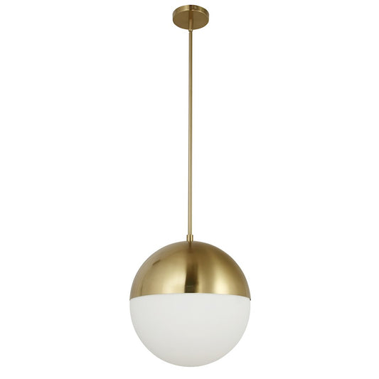 Dainolite Dayana 14in 3-Light Pendant | Aged Brass and White Opal Glass | Kitchen Island & Dining Room | 14 x 14 x 14 in | Model DAY-143P-AGB