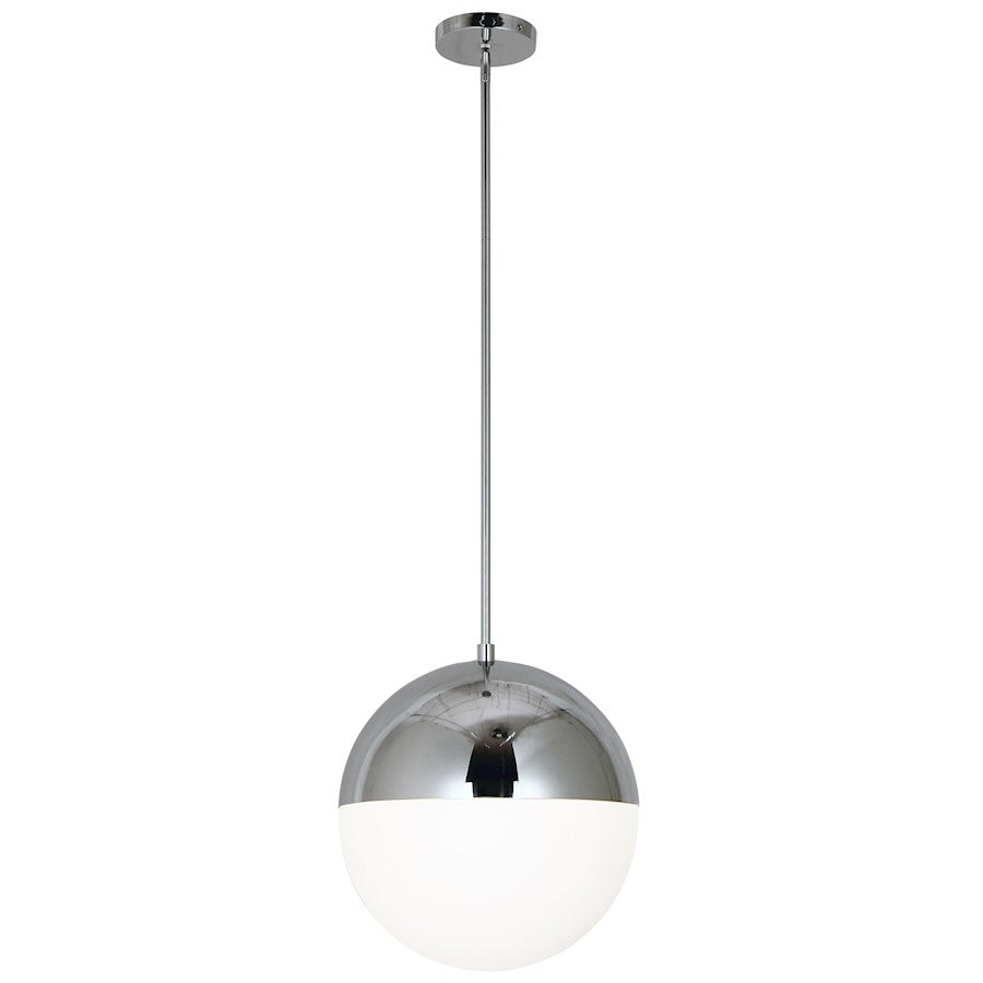 Dainolite Dayana 14in 3-Light Pendant | Polished Chrome and White Glass | Kitchen Island & Dining Room | 14 x 14 x 14 in | Model DAY-143P-PC