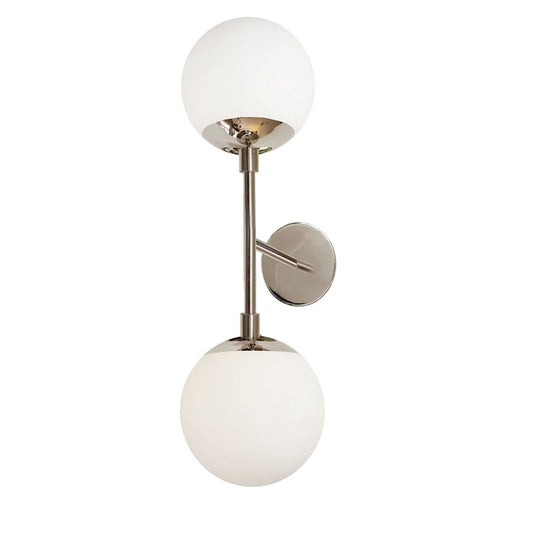Dainolite Dayana 24in 2-Light Wall Sconce | Polished Chrome and White Glass | Hallway & Bathroom | 10.5 x 7.25 x 23.75 in | Model DAY-232W-PC
