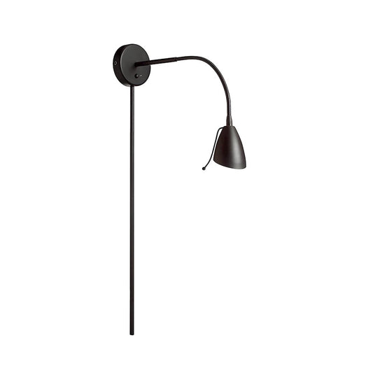 Dainolite Windford 20in 1-Light Wall Sconce | Matte Black Metal Gooseneck | Bedroom & Office | 20 x 4.5 x 4.5 in | Model DGUW224-MB