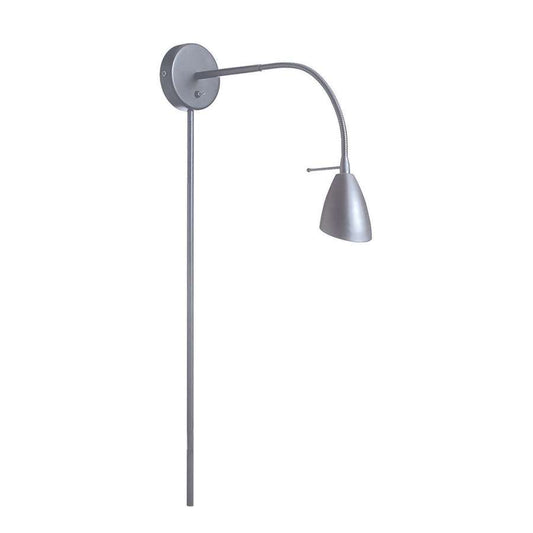 Dainolite DGUW224-SC Wall Mounted Halogen Reading Lamp | Satin Chrome Steel Adjustable Arm | Bedroom & Office Task Light | 5in H | Model DGUW224-SC