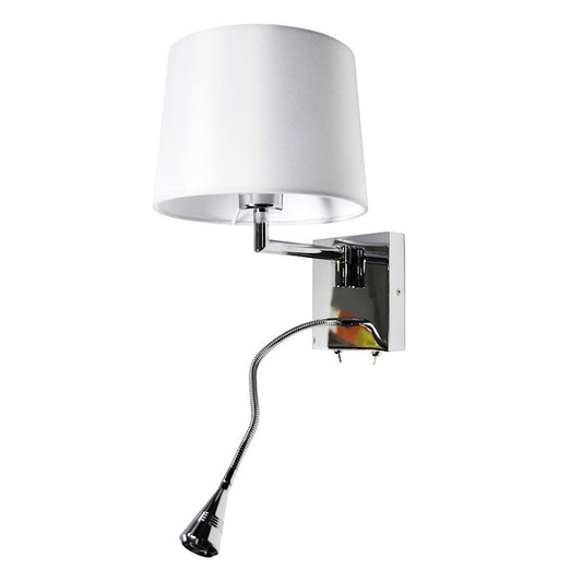 Dainolite DLED426A 1-Light LED Wall Sconce | Polished Chrome and White Acrylic Shade | Living Room & Hallway Accent | Model DLED426A