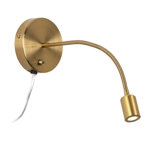 Dainolite Wynne 14in 1-Light Wall Sconce | Transitional Aged Brass Metal with Diffuser | Bedroom & Office Reading Light | Model DLEDW-263-AGB