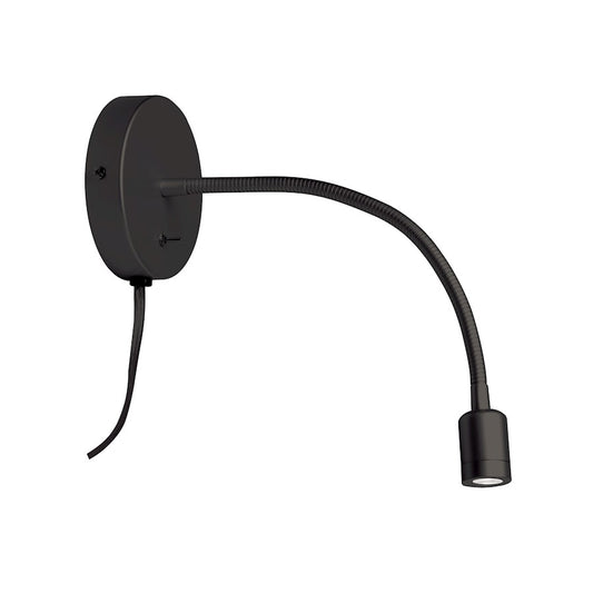 Dainolite Wynne 14in 1-Light Wall Sconce | Modern Matte Black Metal with Diffuser | Bedroom & Office Reading Light | 210 Lumens | Model DLEDW-263-MB