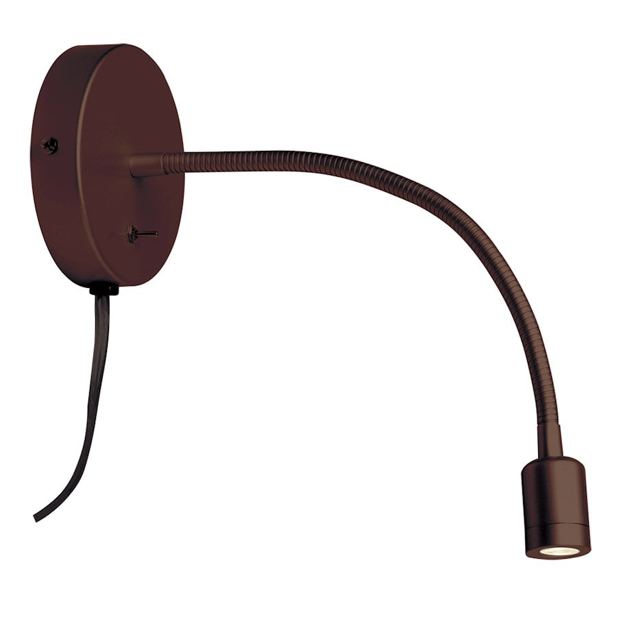 Dainolite LED Wall Lamp 14in 1-Light Wall Sconce | Oil Brushed Bronze Steel | Bedroom & Hallway Reading Light | 4.5 x 14.5 x 4.5 in | Model DLEDW-263-OBB