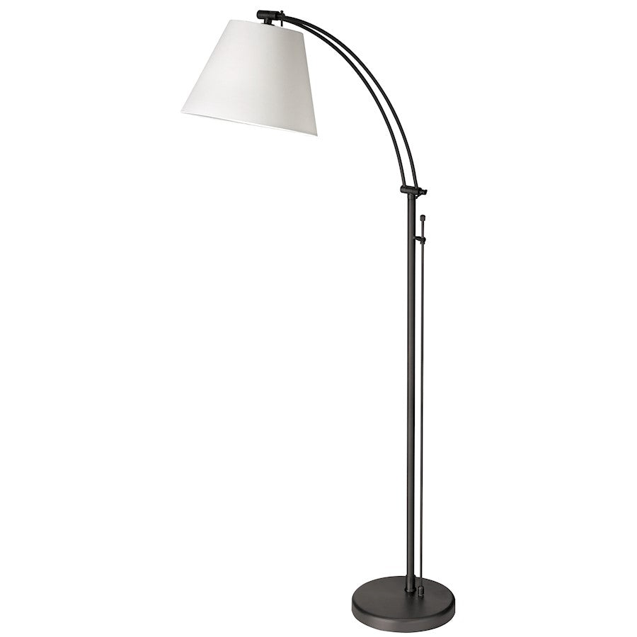 Dainolite Felix 61in 1-Light Floor Lamp | Modern Matte Black and White Fabric Shade | Living Room & Reading Nook | Model DM2578-F-MB