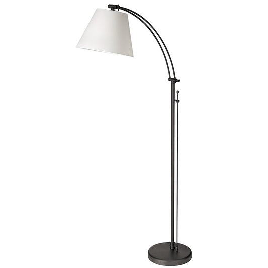 Dainolite Felix 61in 1-Light Floor Lamp | Modern Matte Black and White Fabric Shade | Living Room & Reading Nook | Model DM2578-F-MB