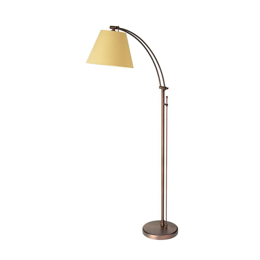 Dainolite DM2578-F-OBB 61in 1-Light Floor Lamp | Oil Brushed Bronze Steel and Flax Linen Shade | Living Room & Reading Nook | Model DM2578-F-OBB