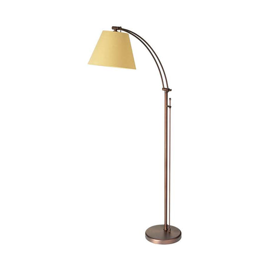 Dainolite DM2578-F-OBB 61in 1-Light Floor Lamp | Oil Brushed Bronze Steel and Flax Linen Shade | Living Room & Reading Nook | Model DM2578-F-OBB