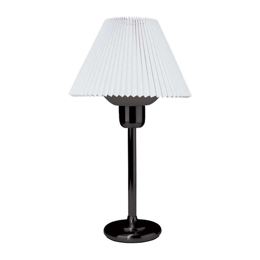 Dainolite DM980 1-Light Table Lamp | Modern Black Metal with Glass and Fabric Shade | Living Room & Bedroom Desk Lamp | 25 in H | Model DM980-BK