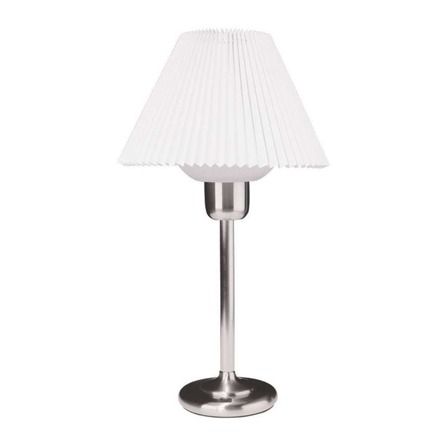 Dainolite DM980-SC 25in Table Lamp | Satin Chrome Metal and Fabric Shade | Living Room & Bedroom Accent | 1-Light, 200W Max, Hi/Lo Switch | Model DM980-SC