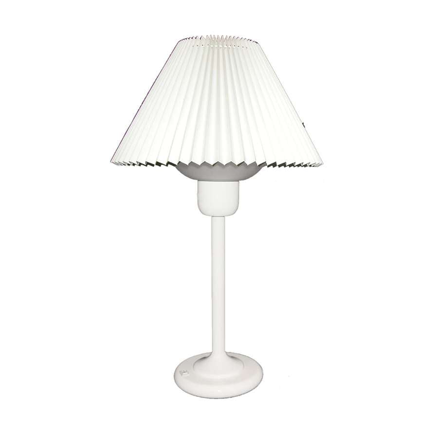Dainolite DM980 1-Light Table Lamp | White Metal, Glass, and Fabric Shade | Living Room & Bedroom Accent | 25 in H | Model DM980-WH