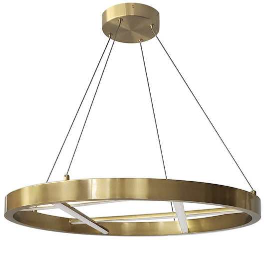Dainolite Dante 24in 1-Light LED Pendant | Modern Aged Brass and White Silicone | Kitchen Island & Dining Room | Model DNT-2440LEDC-AGB