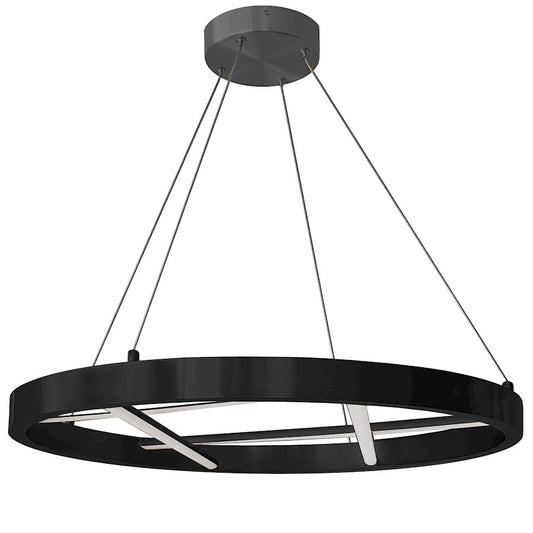 Dainolite Dante 24in 1-Light LED Pendant | Modern Matte Black and White Silicone | Kitchen Island & Dining Room | Model DNT-2440LEDC-MB