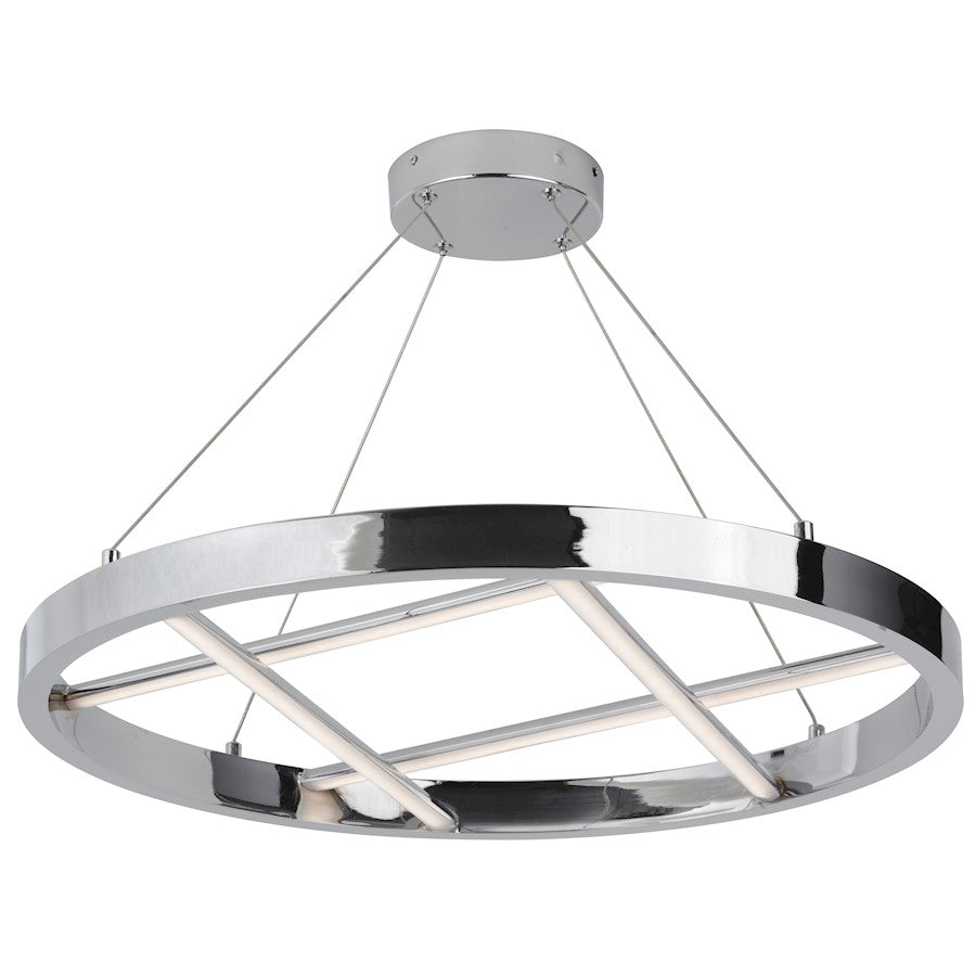 Dainolite Dante 24in 1-Light LED Pendant | Modern Polished Chrome and White Silicone | Kitchen Island & Dining Room | Model DNT-2440LEDC-PC