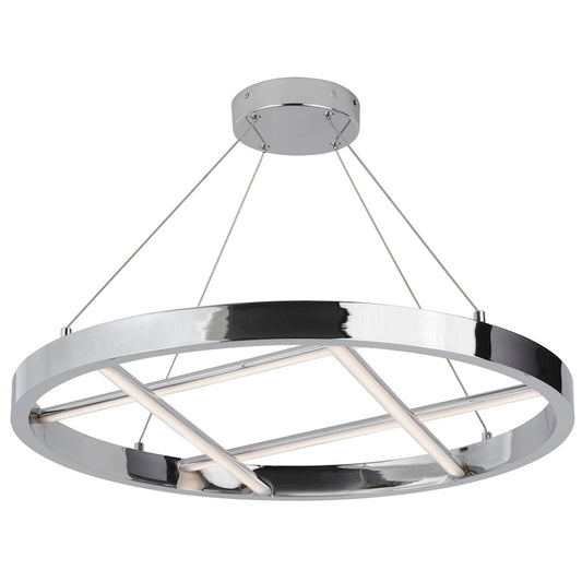 Dainolite Dante 24in 1-Light LED Pendant | Modern Polished Chrome and White Silicone | Kitchen Island & Dining Room | Model DNT-2440LEDC-PC