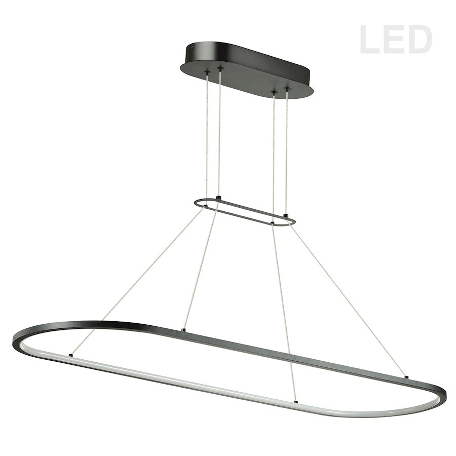Dainolite Daytona 40in 1-Light LED Pendant | Modern Matte Black Metal | Kitchen Island & Dining Room | 3200 Lumens 3000K Dimmable | Model DTA-4046LEDHP-MB