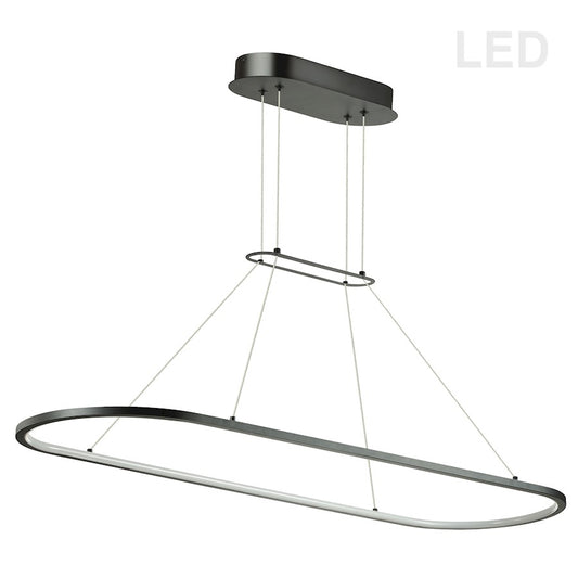 Dainolite Daytona 40in 1-Light LED Pendant | Modern Matte Black Metal | Kitchen Island & Dining Room | 3200 Lumens 3000K Dimmable | Model DTA-4046LEDHP-MB