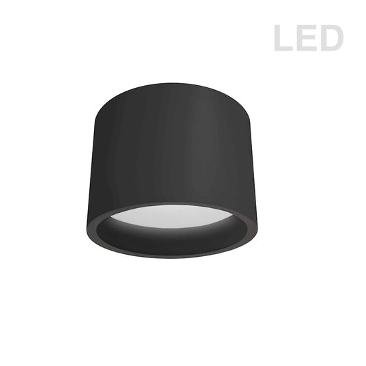 Dainolite Echo 9.75in 1-Light Flush Mount | Modern Matte Black and Frosted Acrylic | Hallway & Bedroom Ceiling Light | Model ECO-C1015-MB