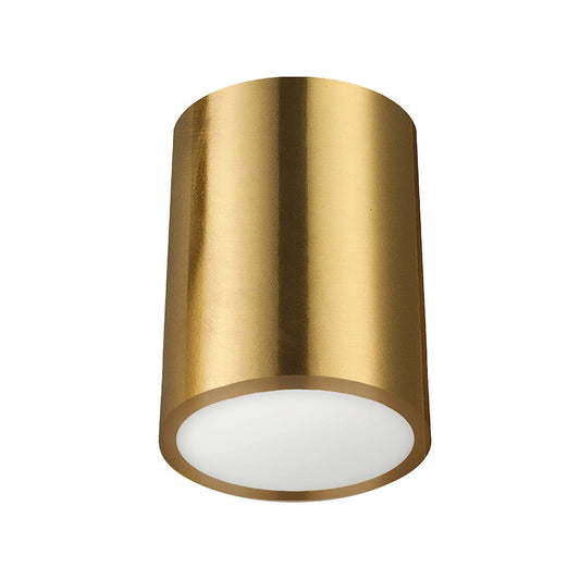 Dainolite Echo 6in 1-Light Flush Mount | Modern Aged Brass and White Frosted Acrylic | Bedroom & Hallway | 5 x 5 x 6 in | Model ECO-C512-AGB