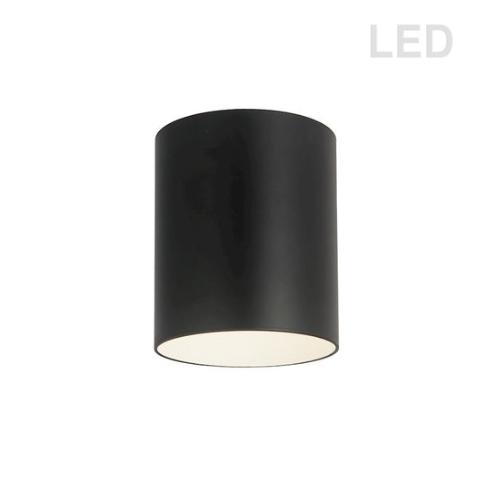 Dainolite Echo 6in 1-Light Flush Mount | Modern Matte Black and Frosted Acrylic | Bedroom & Hallway | 5 x 5 x 6 in | Model ECO-C512-MB