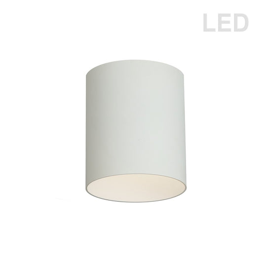 Dainolite Echo 6in 1-Light Flush Mount | Modern Matte White and Frosted Acrylic | Bedroom & Hallway | 5 x 5 x 6 in | Model ECO-C512-MW