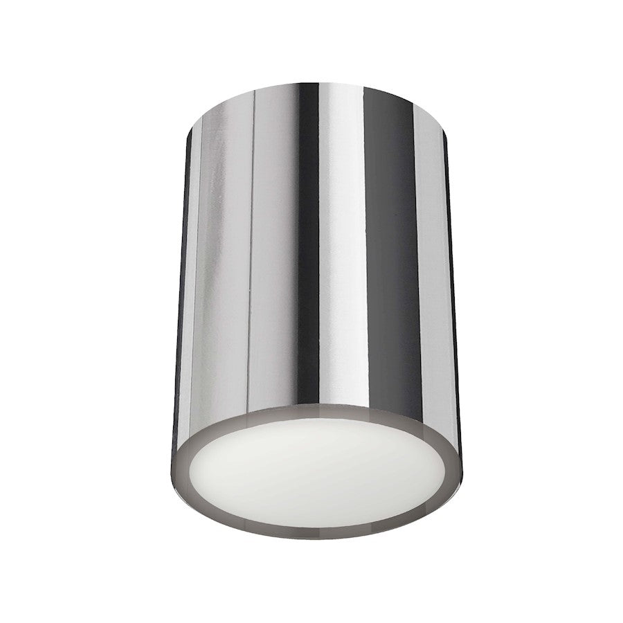 Dainolite Echo 6in 1-Light Flush Mount | Modern Polished Chrome and White Frosted Acrylic | Bedroom & Hallway | 5 x 5 x 6 in | Model ECO-C512-PC
