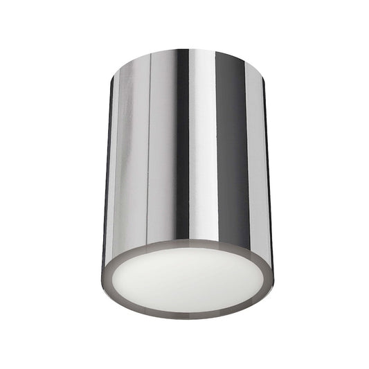 Dainolite Echo 6in 1-Light Flush Mount | Modern Polished Chrome and White Frosted Acrylic | Bedroom & Hallway | 5 x 5 x 6 in | Model ECO-C512-PC