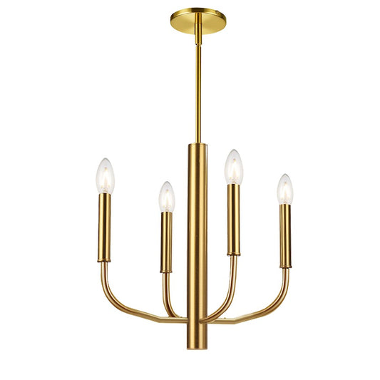 Dainolite Eleanor 16in 4-Light Chandelier | Aged Brass Metal | Dining Room & Foyer | 16 x 16 x 16 in | Model ELN-164C-AGB