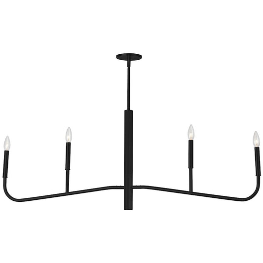 Dainolite Eleanor 48in 4-Light Chandelier | Transitional Matte Black Metal | Dining Room & Foyer | 48 x 2 x 18 in | Model ELN-484HC-MB
