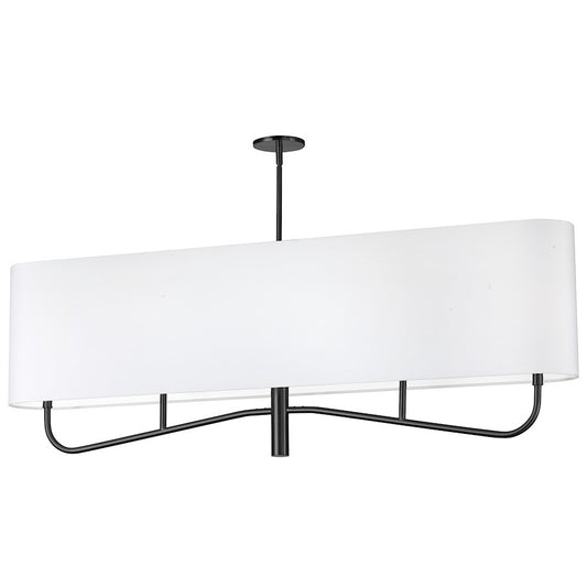 Dainolite Eleanor 54in 4-Light Chandelier | Transitional Matte Black and White Fabric | Dining Room & Foyer | 54 x 7 x 19 in | Model ELN-544HC-MB-790