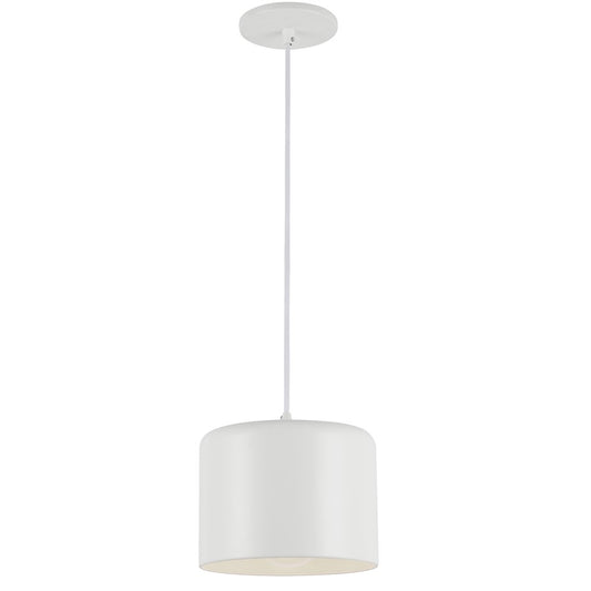 Dainolite Emilia 8in 1-Light Pendant | Matte White Metal | Kitchen Island & Dining Room | 8 x 8 x 6 in | Model EMI-81P-MW