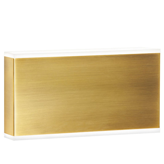 Dainolite Emery 10in 2-Light Wall Sconce | Modern Aged Brass and Frosted Acrylic | Hallway & Bedroom Accent | 10 x 2 x 5 in | Model EMY-105-20W-AGB