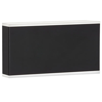 Dainolite Emery 10in 2-Light Outdoor Wall Sconce | Modern Matte Black and White Acrylic | Outdoor Covered Patio & Entryway | Model EMY-105OD-20W-MB