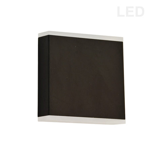 Dainolite Emery 5in 2-Light LED Sconce | Modern Matte Black and Frosted Acrylic | Hallway & Bathroom | 5 x 2 x 5 in | Model EMY-550-5W-MB
