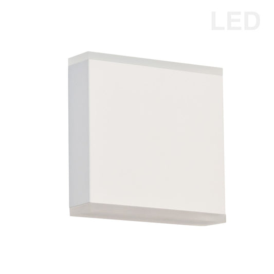 Dainolite Emery 5in 2-Light LED Sconce | Modern Matte White and Frosted Acrylic | Hallway & Bathroom | 5 x 2 x 5 in | Model EMY-550-5W-MW