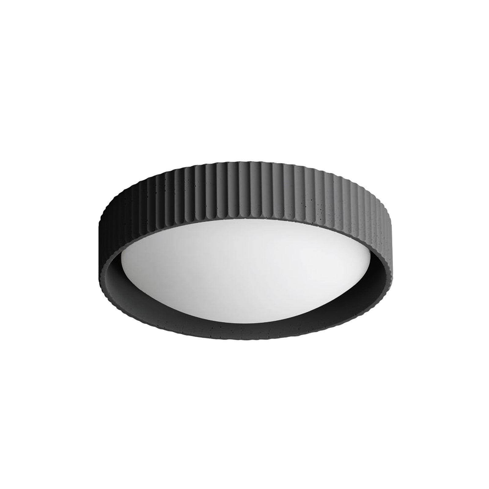 Dainolite Fabiana 13in 1-Light LED Flush Mount | Transitional Matte Black Metal and White Glass | Hallway & Bathroom Ceiling | 13 | Model FBN-1330LEDFH-MB