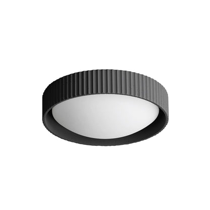Dainolite Fabiana 13in 1-Light LED Flush Mount | Transitional Matte Black Metal and White Glass | Hallway & Bathroom Ceiling | 13 | Model FBN-1330LEDFH-MB