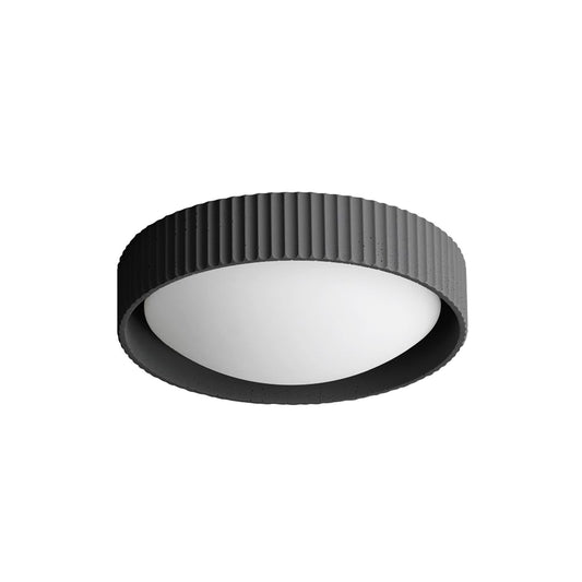 Dainolite Fabiana 13in 1-Light LED Flush Mount | Transitional Matte Black Metal and White Glass | Hallway & Bathroom Ceiling | 13 | Model FBN-1330LEDFH-MB