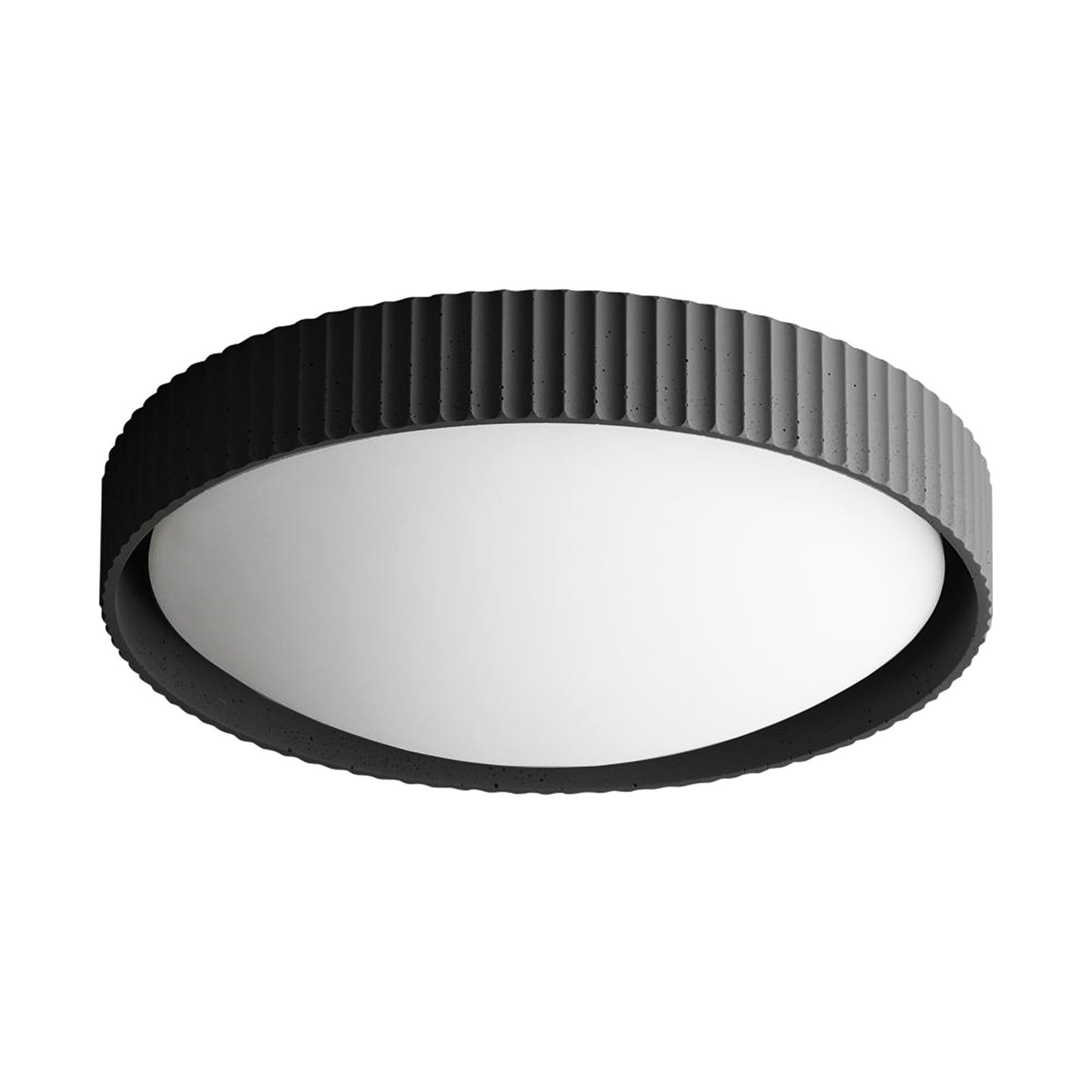Dainolite Fabiana 18in 1-Light LED Flush Mount | Transitional Matte Black Metal and White Glass | Hallway & Bathroom Ceiling | 18 | Model FBN-1840LEDFH-MB