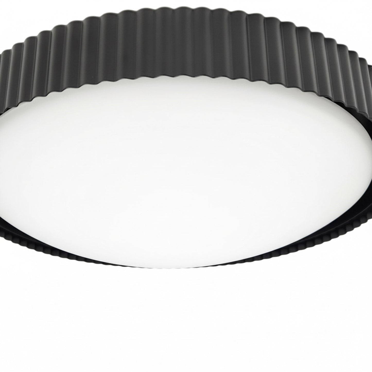 Dainolite Fabiana 18in 1-Light LED Flush Mount | Transitional Matte Black Metal and White Glass | Hallway & Bathroom Ceiling | 18 | Model FBN-1840LEDFH-MB