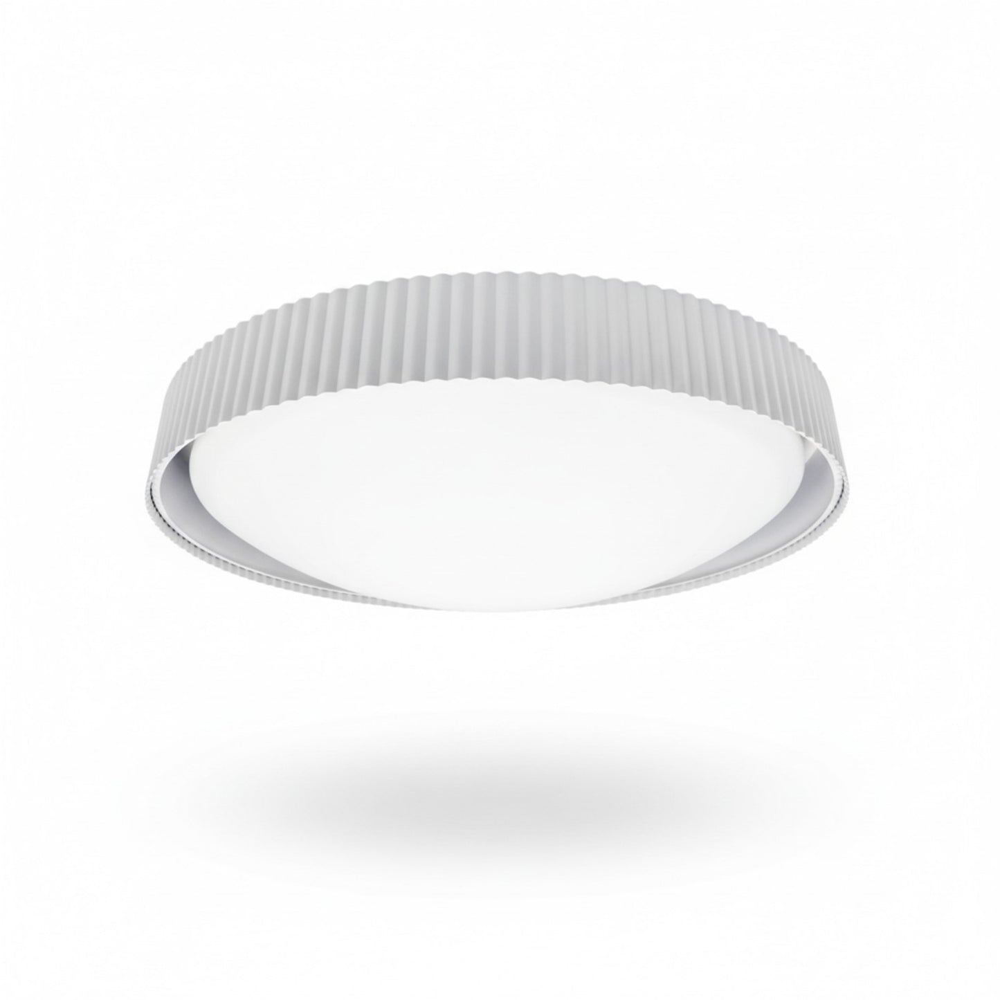 Dainolite Fabiana 18in 1-Light LED Flush Mount | Transitional Matte White Metal and White Glass | Hallway & Home Office | 18 x 18 | Model FBN-1840LEDFH-MW