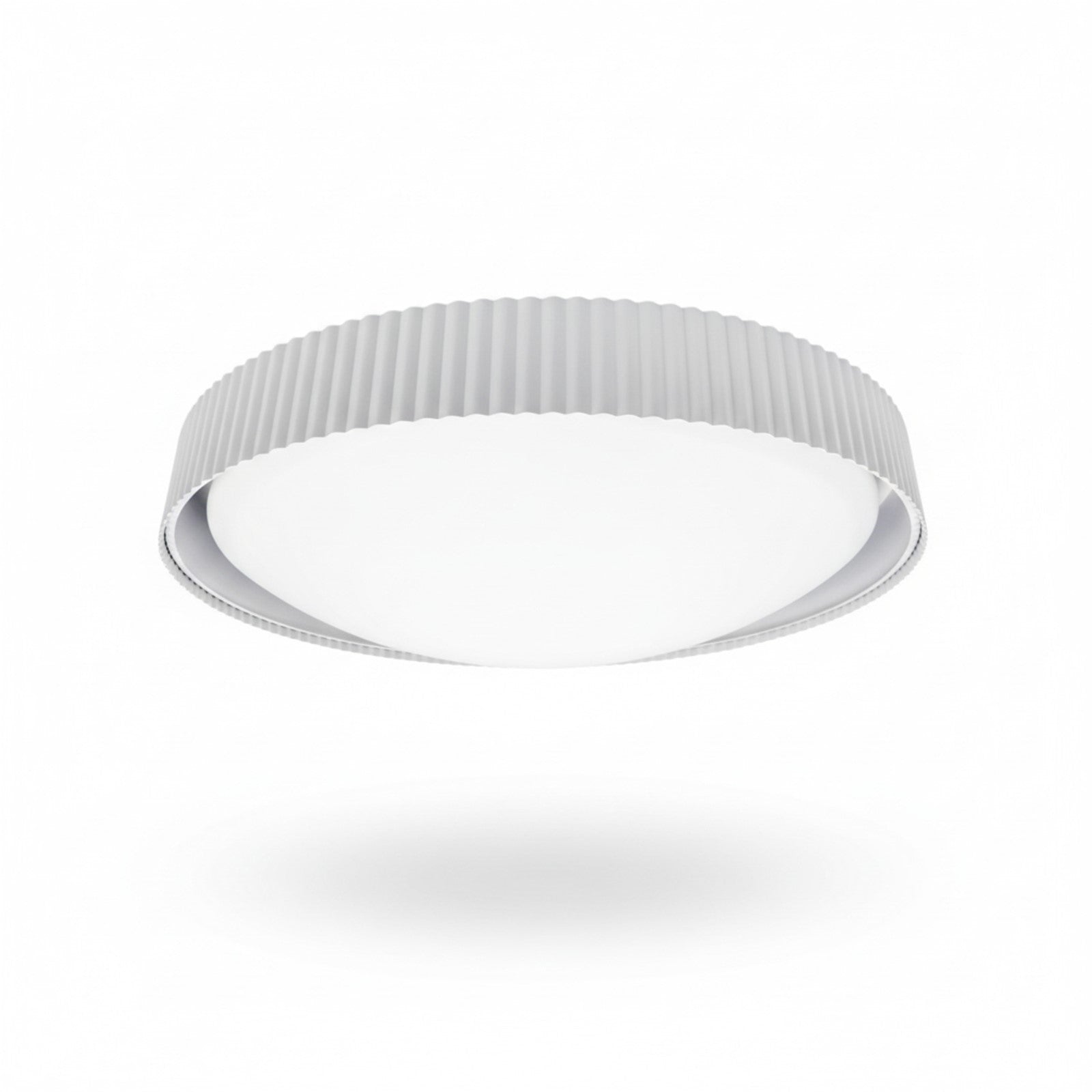 Dainolite Fabiana 18in 1-Light LED Flush Mount | Transitional Matte White Metal and White Glass | Hallway & Home Office | 18 x 18 | Model FBN-1840LEDFH-MW