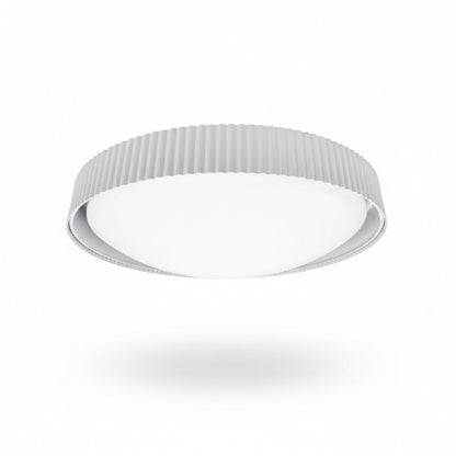 Dainolite Fabiana 18in 1-Light LED Flush Mount | Transitional Matte White Metal and White Glass | Hallway & Home Office | 18 x 18 | Model FBN-1840LEDFH-MW