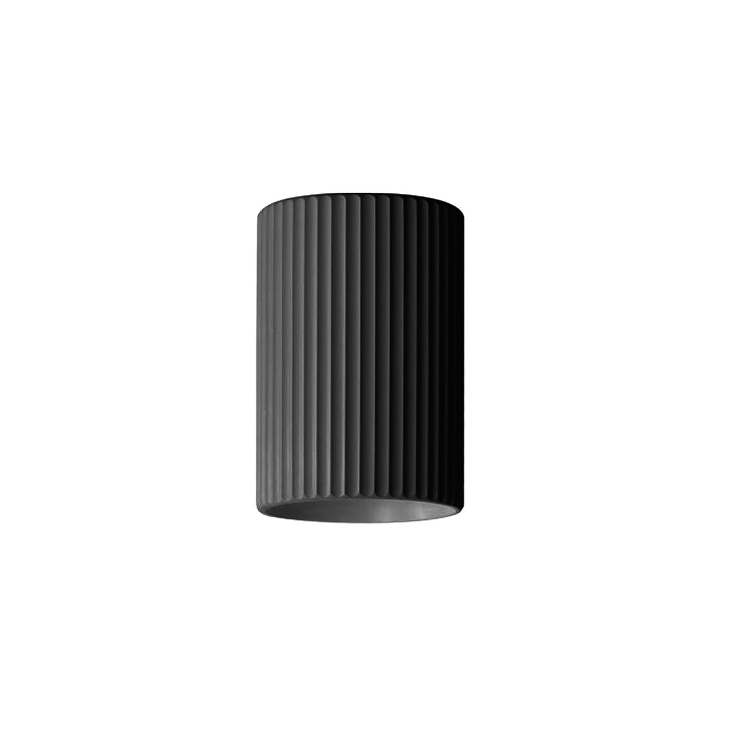 Dainolite Fabiana 5in 1-Light LED Cylinder Flush Mount | Transitional Matte Black Metal and White Acrylic | Hallway & Office | 5 x | Model FBN-515LEDFH-MB